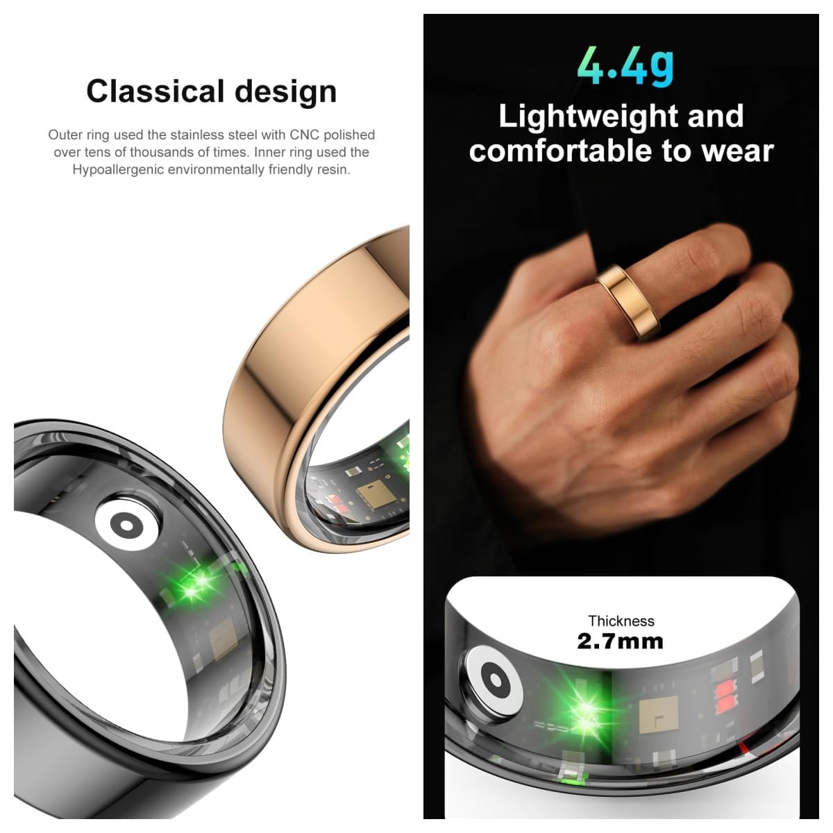 Smart Ring - Fitness /  Stress & Health Monitor
