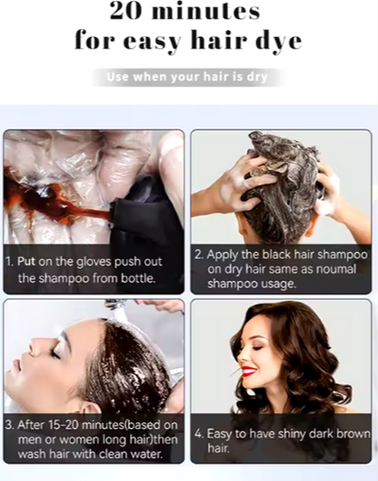 Instant Hair Dye Shampoo (420ml) Sufficient for 2 Months